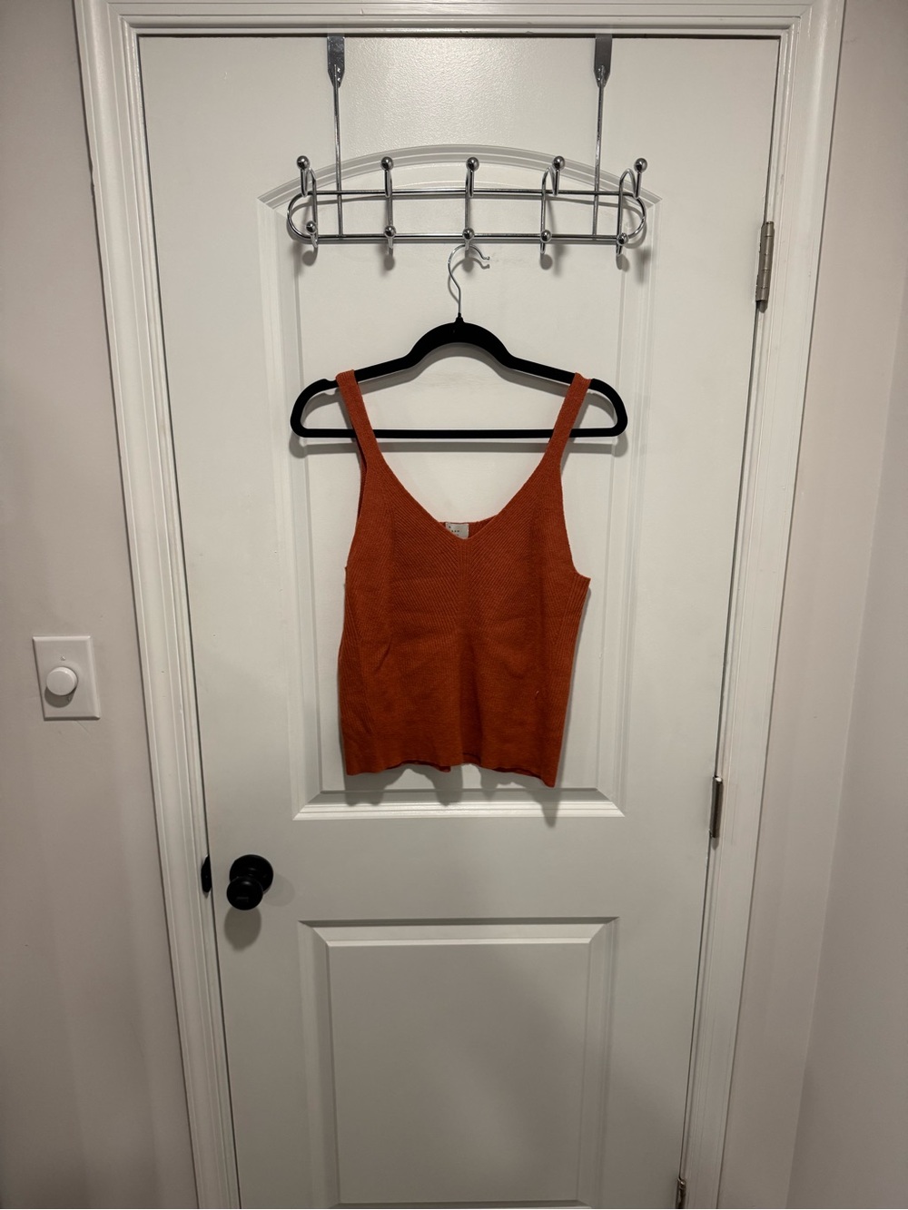 a new day Rust Orange V-Neck Knit Tank Top